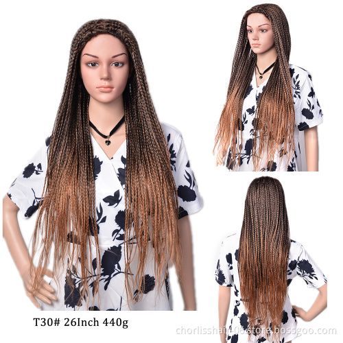 Newest Top Box Twist Braids Wigs With Baby Hair 28 Inch Fully Handmade 4X4 Synthetic Lace Frontal Braided Hair Extensions